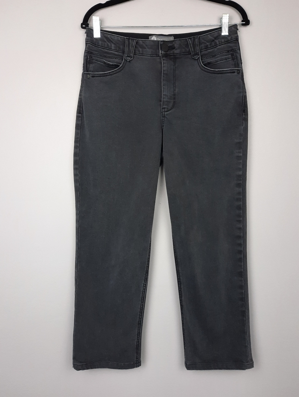 Democracy Ab Technology Washed Black High Waisted Straight Leg Jeans 8 Petite